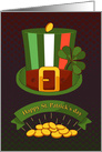 Hat with Irish Tricolor and Clover Leaf St. Patrick’s Day Symbol Blank card