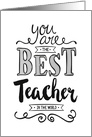 Best Teacher in the World Appreciation card