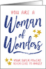 Wedding Service Provider Thanks - You are a Woman of Wonders! card