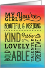 For Her Birthday - My Girl Colorful Compliments card
