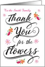 Floral Bereavement Calligraphy Custom Front Thank You card