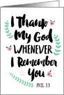 Thinking of You, Religious, I Thank My God Whenever I Remember You card