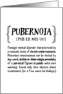 Teen Parenting Encouragement, Humorous - Pubernoia Definition card