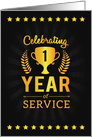 Employee Anniversary, Celebrating 1 Year of Service card