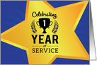 Employee Anniversary, Celebrating 1 Year of Service card