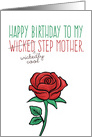 Happy Birthday, Step Mother, Funny - Wicked (Wickedly Cool) Stepmother card