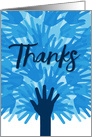 Thanks, with Blue Hands Art Collage card