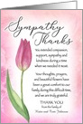 Custom Front, Sympathy and Flower Thanks with Tulip card