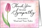 Custom front, Thank You for your Sympathy with Watercolor Tulip card