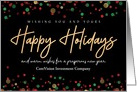 Happy Holidays, Custom Front Business Greeting with Confetti card