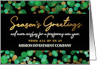 Season’s Greetings, Custom Front Business Greeting with Confetti card