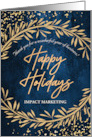 Custom Front Happy Holidays and Thanks for Year in Business card