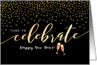 Happy New Year, Time to Celebrate with Confetti and Champagne Glasses card