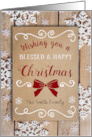 Custom Front Name Wishing you a Blessed and Happy Christmas card