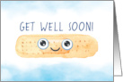 Get Well Soon with Smiling Watercolor Bandage card