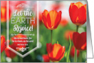 Happy Easter Let the Earth Rejoice He is Risen with Spring Flowers card