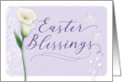 Happy Easter Blessings with Lily Butterflies and Flowers card