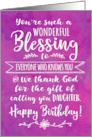 OUR Daughter Birthday You’re such a Wonderful Blessing card