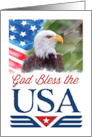 God Bless the USA Happy Veterans Day With Eagle and Flag Composite card