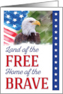 Land of the Free Happy Veterans Day With Eagle and Flag Composite card