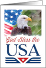 God Bless the USA Happy Memorial Day With Eagle and Flag Composite card