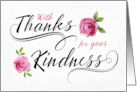 With Thanks for your Kindness with Watercolor Rose card