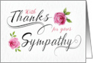 With Thanks Your Sympathy with Watercolor Roses card