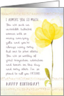 Girlfriend Birthday I Admire You So Much with Yellow Watercolor Flower card