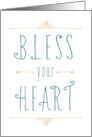 Bless Your Heart Simple Thank You With Elegant Typography card