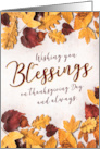 Wishing you Blessings on Thanksgiving Day and Always card