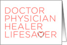 Doctors’ Day Physician Healer Lifesaver with Buoy Illustration card