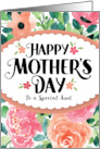 Happy Mother’s Day to a Special Aunt with Watercolor Flowers card