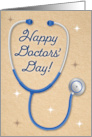 Happy Doctors Day with Stethoscope and Stars card