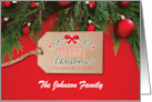 Custom Front, Merry Christmas with Kraft style Tag card