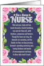 For a Special Nurse You Give Encouragement and Hope card