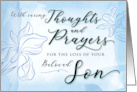 Sympathy Loss of Beloved Son with Caring Thoughts and Prayers card