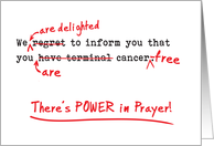 Support for Families Fighting Cancer - Power of Prayer for Healing card