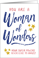 Secretary Thanks - You are a Woman of Wonders! card