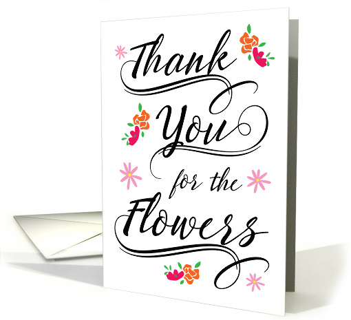 Floral Bereavement Calligraphy Thank You card (1480018)