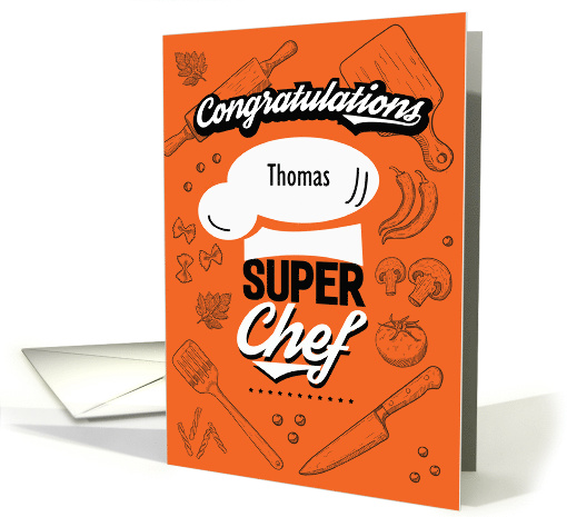 Custom Front - Super Chef Congratulations, Culinary Arts card