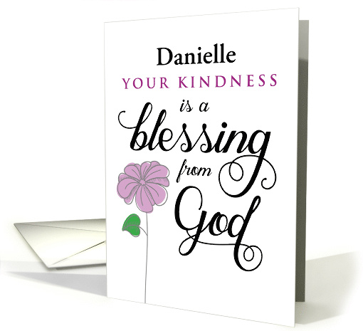 Custom front, Thanks, Your Kindness is a Blessing from God card