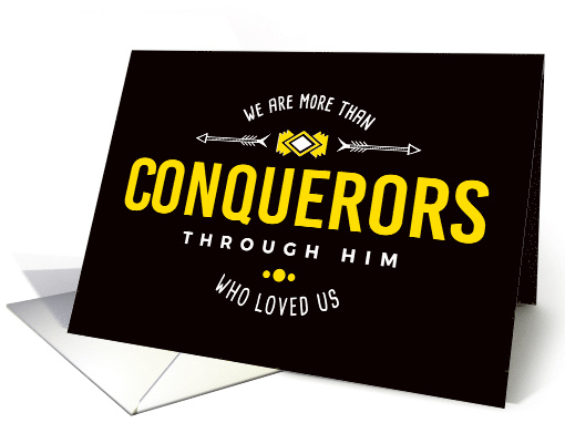 Christian Encouragement - We are More than Conquerors card (1484016)