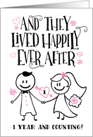 Anniversary, They Lived Happily Ever After, 1 Year and Counting card