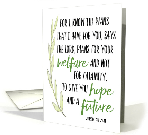 Religious Thinking of You - Plans to Give You Hope and a Future card