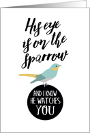 Get Well, Religious - His Eye is On the Sparrow card