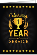 Employee Anniversary, Celebrating 1 Year of Service card