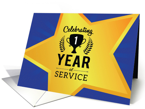 Employee Anniversary, Celebrating 1 Year of Service card (1496838)