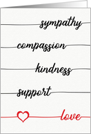 Sympathy, Compassion, Kindness, Support, Love-Your Gifts Mattered card