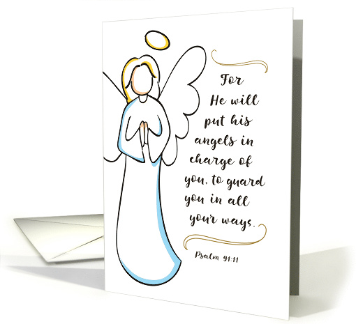 Get Well Religious - He Will Put His Angels in Charge of You card