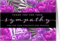 Thank You for your Sympathy, Thoughts, Prayers with purple flowers card